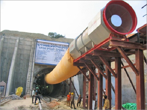 sistema de ventilação de mineração