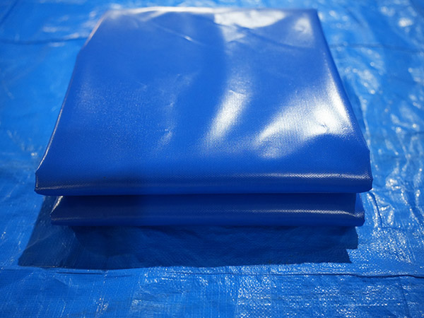 Blue DERFLEX PVC coated tarpaulin sheet sample
