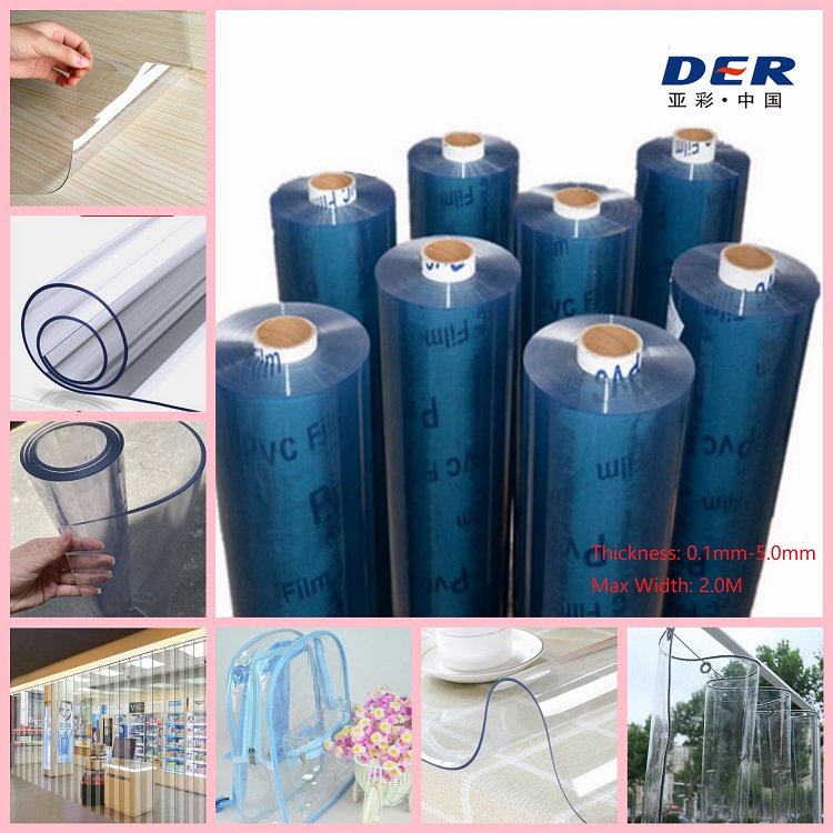 DERFLEX clear PVC tarp and transparent vinyl material rolls for custom clear tarp fabrication