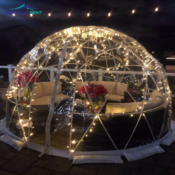 Lona carpa transparente para restaurante domo de moda