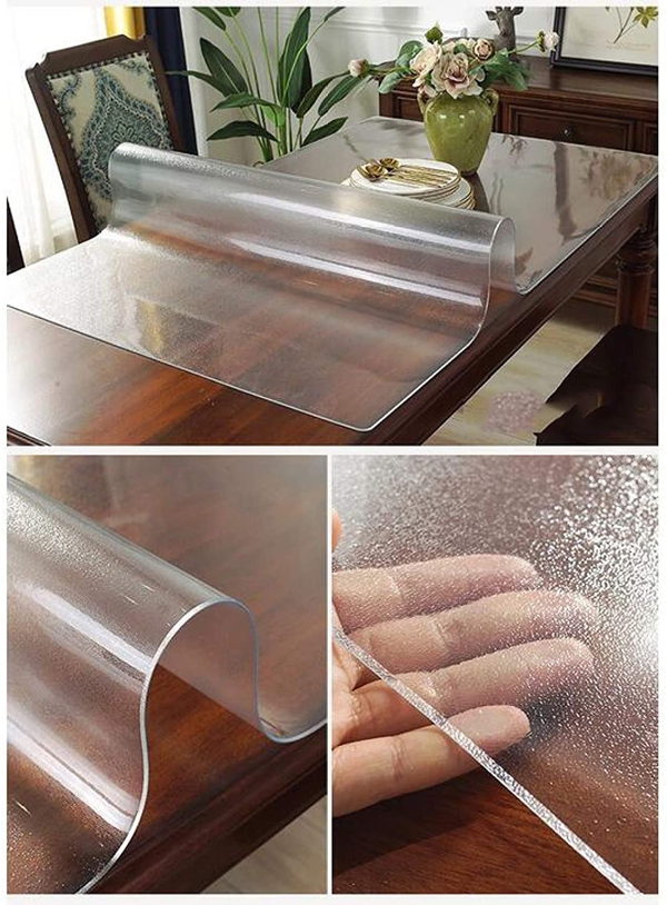 Esmerilado Transparente Cubierta Mantel, Mantel transparente de la cubierta/PVC