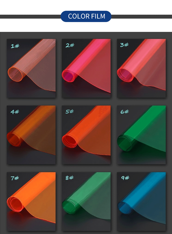 Rollos de lona PVC transparente de colores
