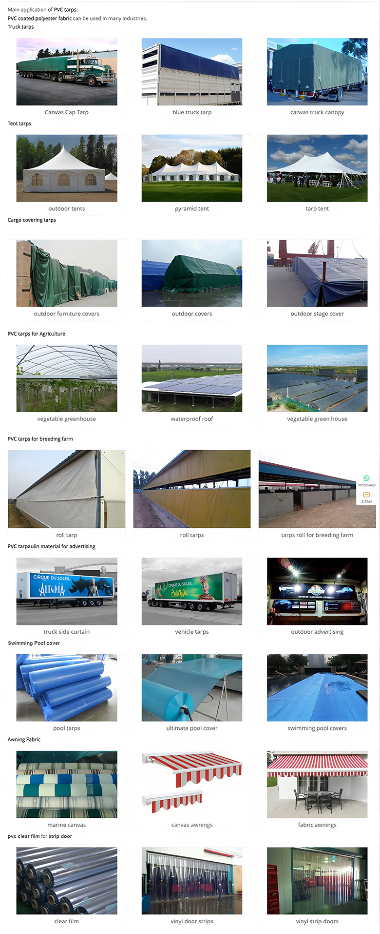PVC tarp material manufacturer