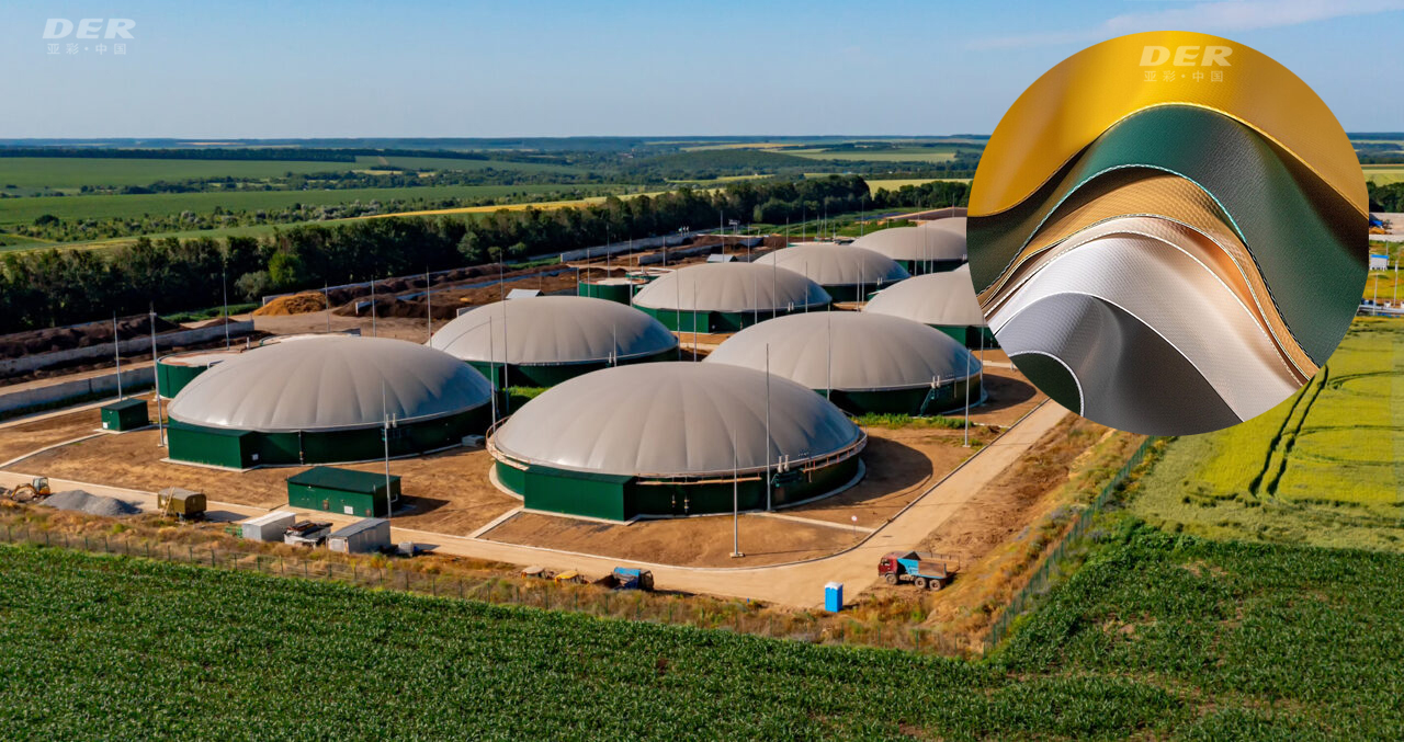 biogas membrane fabric, biogas membrane fabric manufacturer, biogas membrane supplier, gas holder membrane, biogas storage membrane, biogas PVC membrane, anaerobic digester membrane, double membrane gas holder material, methane storage membrane, flexible biogas membrane, gas-tight membrane fabric, biogas dome membrane