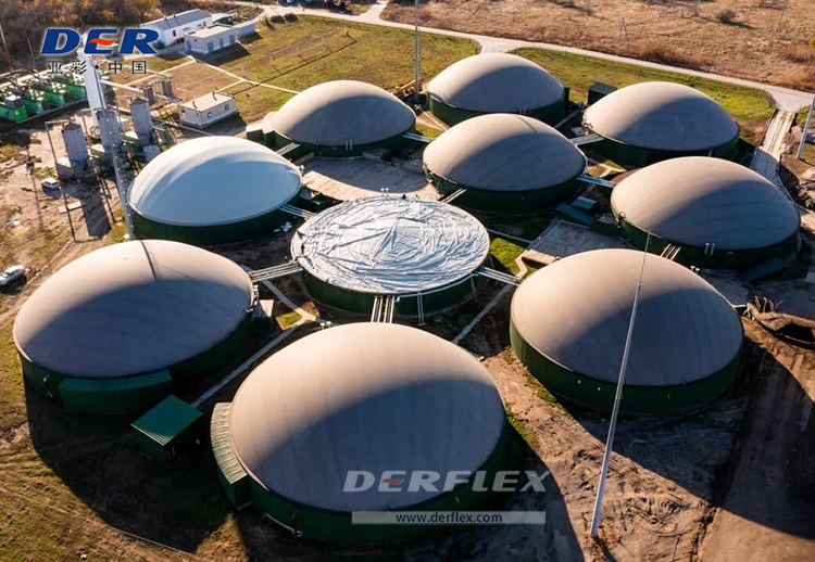DERFLEX biogas tank cover membrane for anaerobic digester and gas storage tank