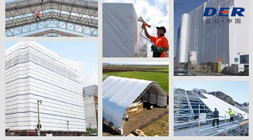 Technical textiles for construction and temporary protection including site covers, barriers, and project shelters