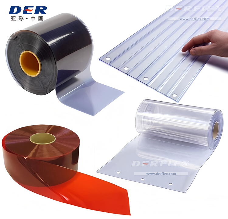 PVC strip curtain roll, PVC strip roll manufacturer, clear PVC strip roll, industrial PVC strip curtains, freezer PVC strip roll, low temp PVC strip curtains, ribbed PVC strip roll