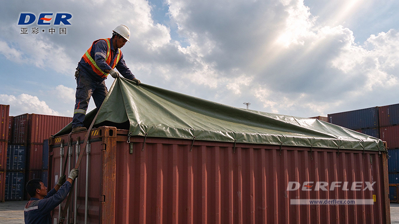 Waterproof PVC shipping container covers for rain and outdoor cargo protection