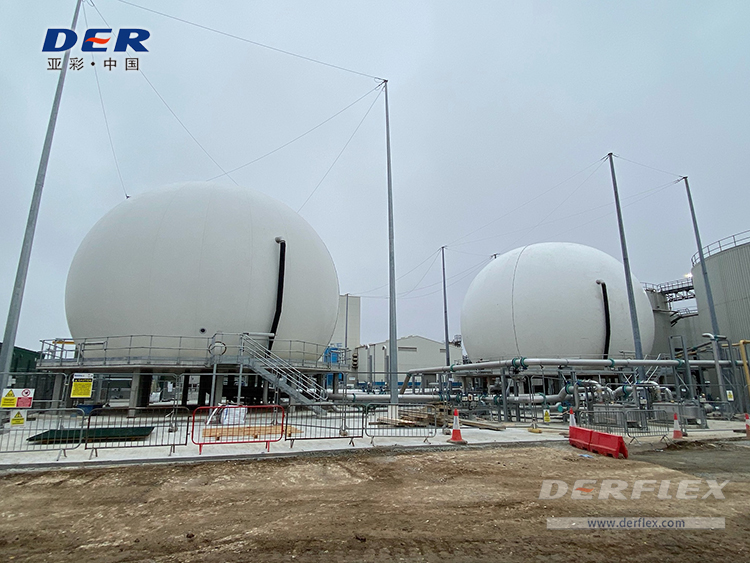 DERFLEX biogas holder membrane for double membrane gas holder and biogas storage system