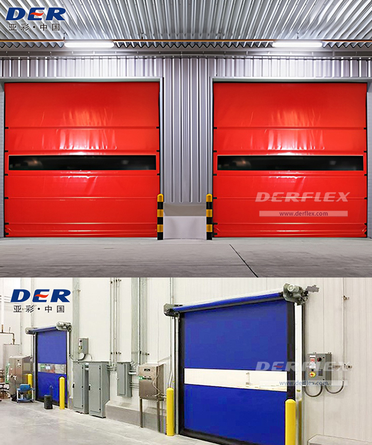 DERFLEX industrial fast door fabric and high speed roll-up door fabric display