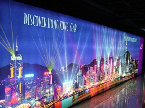 Illuminated backlit graphic used in a large lightbox