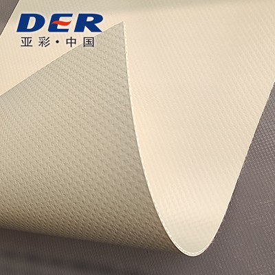 Beige DERFLEX coated textile folded to reveal its backing